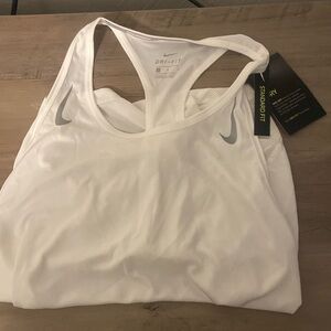 Nike white running dri-fit tank large new with tags